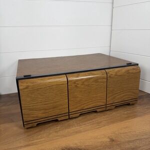 Vintage Kenmark 3-Drawer Faux Wood CD Storage Holder Stackable Case Box 90s